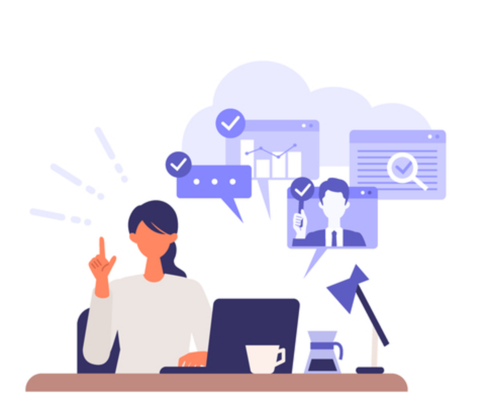 トラブルを解決した女性のイラスト